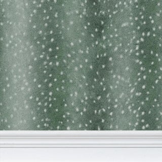 Wilde Spotted Antelope Hide Removable Wallpaper – Moss Green Sample For Sale