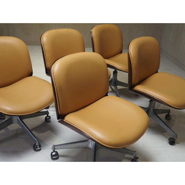 Office Chairs attributed to MIM Roma, 1958, Set of 5 For Sale - Image 6 of 9
