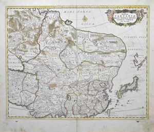 Magnae Tartariae Map Etching by Frederick de Wit, 1680s