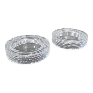 Big Sale- Extremely Elegant Pair of Etched Glass Bowls or Ashtrays, 6.5” Dia. For Sale