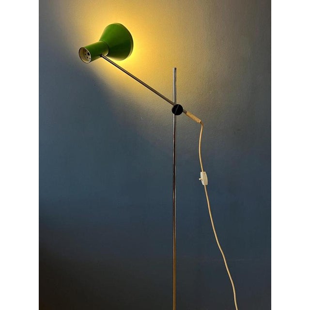 Mid-Century Apple Green Adjustable Floor Lamp For Sale - Image 3 of 11