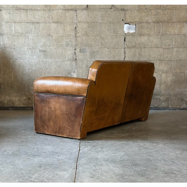 Bart Van Bekhoven Art Deco Leather Sofa For Sale - Image 4 of 10