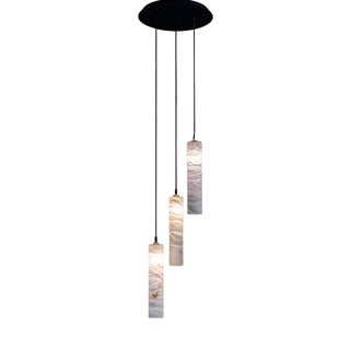 Tubular Bells Pendant Lamps by United Alabaster, Set of 3 For Sale