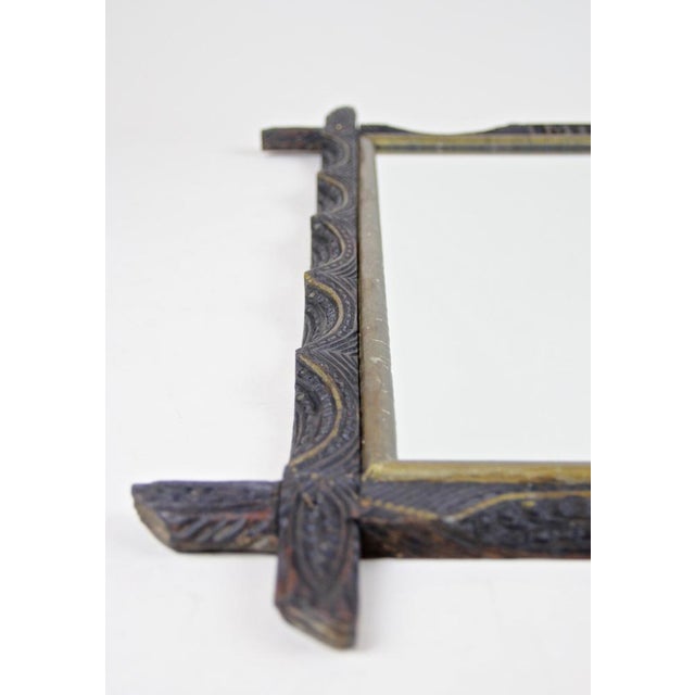 Hand-Carved Wooden Wall Mirror with Golden Bars, Austria, 1901 For Sale - Image 10 of 16