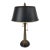1980s Brass Palm Tree Table Lamp and Black Tole Shade For Sale