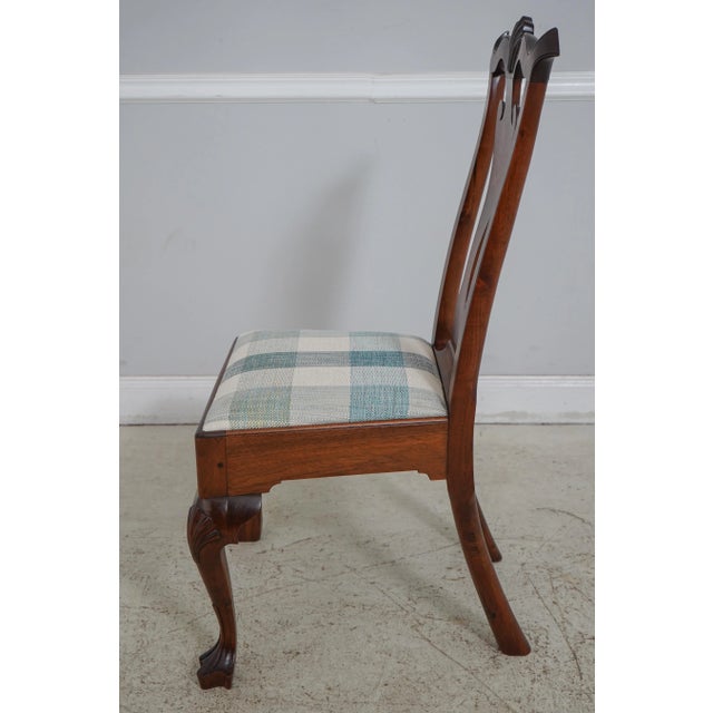 Chippendale Set of 8 Bench Made Howard Szmolko Walnut Chippendale Dining Room Chairs For Sale - Image 3 of 12