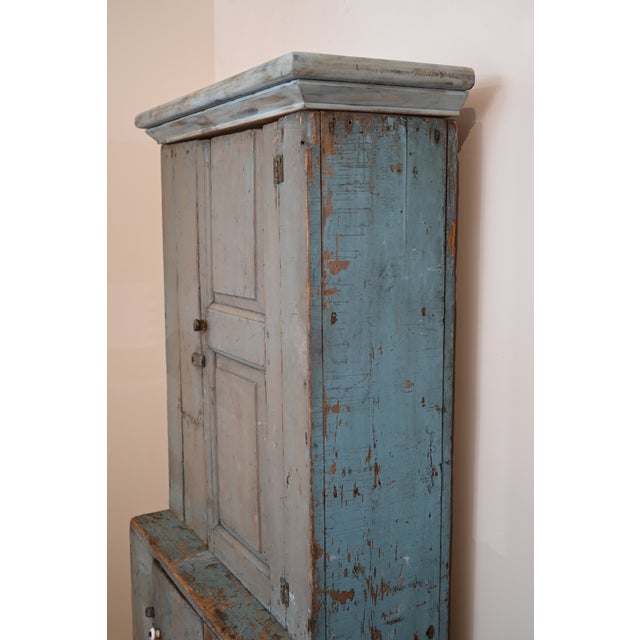 American Primitive Stepback Cupboard For Sale - Image 9 of 10