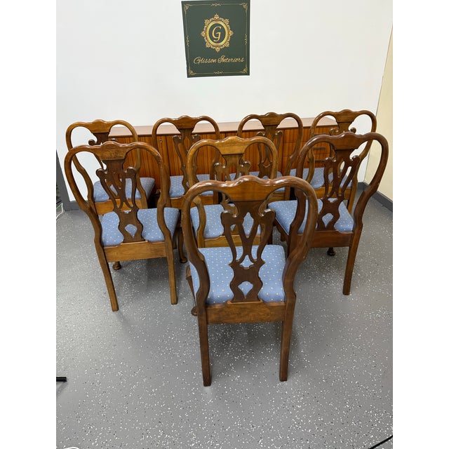 Vintage Pennsylvania House Queen Anne Style Dining Chairs (8) For Sale - Image 9 of 10