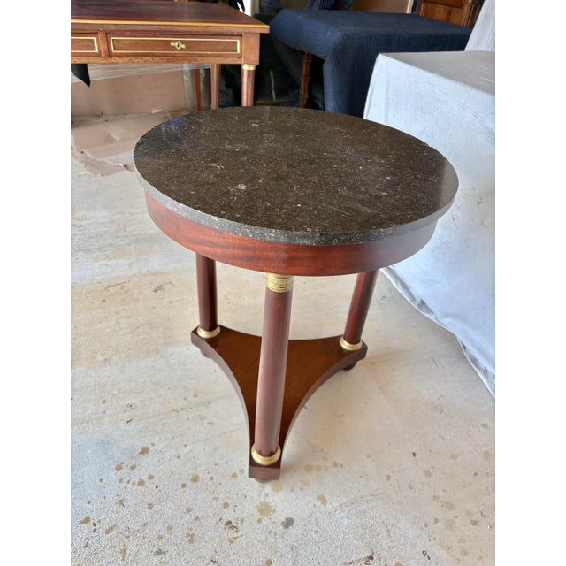 Early 20th Century French Walnut Empire Style Side Table For Sale - Image 4 of 12