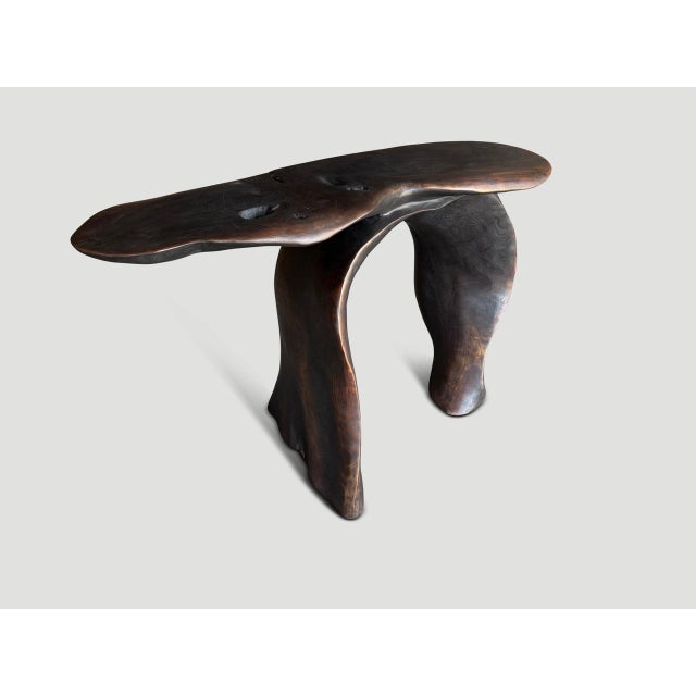 Contemporary Andrianna Shamaris Sculptural Mahogany Wood Console Table Or Desk For Sale - Image 3 of 5