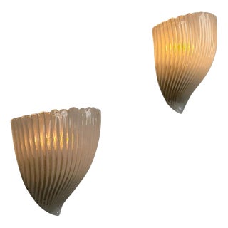 Model 5777 Reticello Wall Sconces attributed to Carlo Scarpa for Venini, 1930s, Set of 2 For Sale