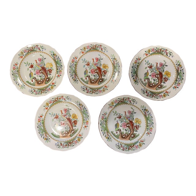 19th Century Spode Warren & Gillow Asiatic Pheasant, , Set of 5 Plates For Sale