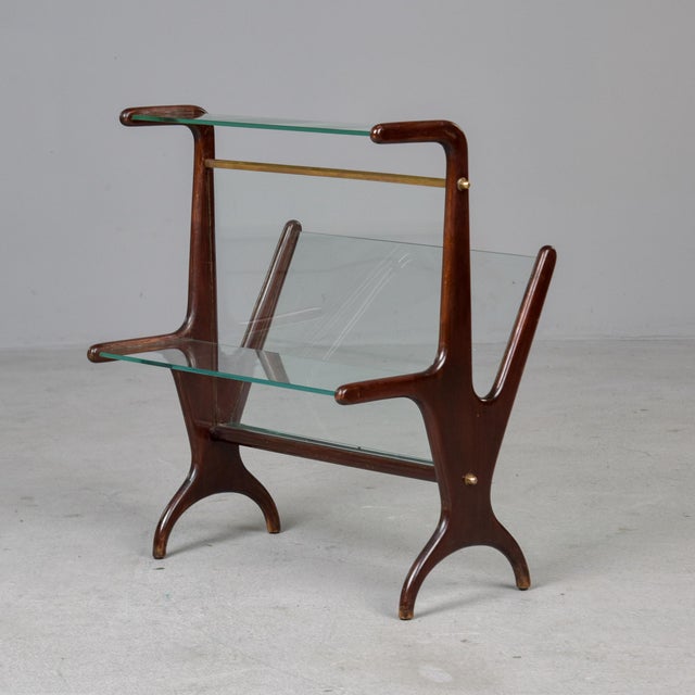 1950s Mid Century Mahogany Magazine Holder Table With Brass Fittings For Sale - Image 5 of 12
