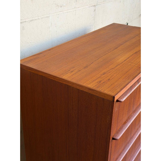 Teak 6-Drawer Tallboy Dresser Danish Mid-Century Modern 1960s For Sale - Image 4 of 12