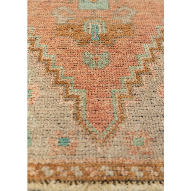 Turkish Turkish Mini Rug Oriental Hand Knotted Vintage Rug 1'3" x 3'7" #21295 For Sale - Image 3 of 8