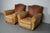 These club armchairs were designed and produced in France in the 1940s. The chairs are made of cognac leather held by...