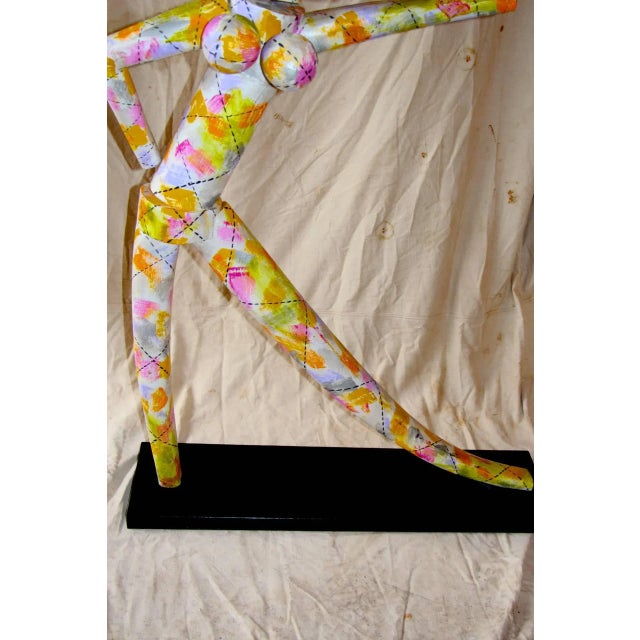 Fred Schumm Fred Schumm Lifesize Painted Wood Sculpture of a Nude For Sale - Image 4 of 8