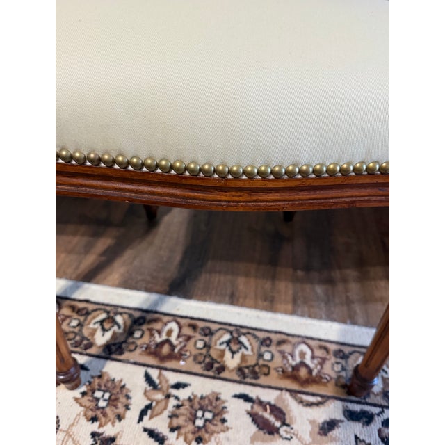 VTG Ballard Designs Louis XVI Oval Back Side Chair Upholstered W/Nail Heads For Sale In Greenville, SC - Image 6 of 12