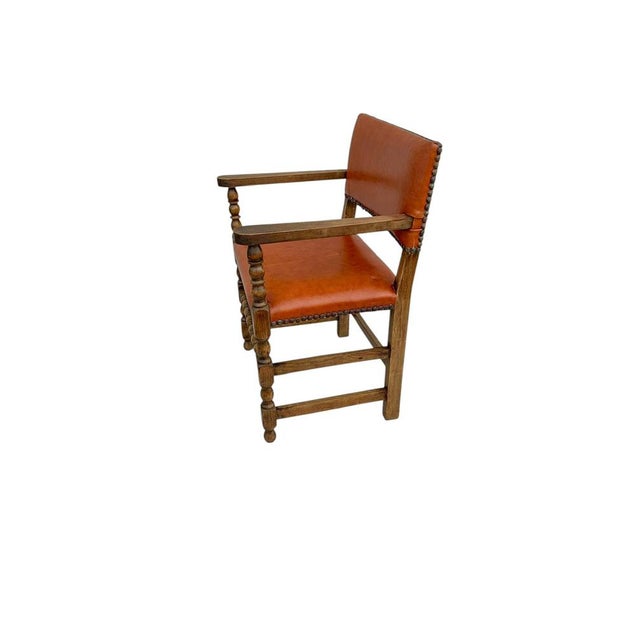 Edwardian Arts & Crafts Turned Wood Bobbin Armchair, 1920s For Sale - Image 6 of 16