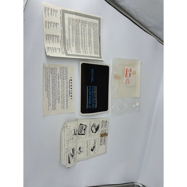 Vintage Blue Royal Precision Portable Typewriter With Case For Sale - Image 12 of 12