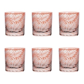 ARTEL Willow Double Old Fashioned Glasses, Set of 6, Salmon For Sale