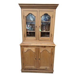 Antique Pine Display Cabinet, 1890s For Sale