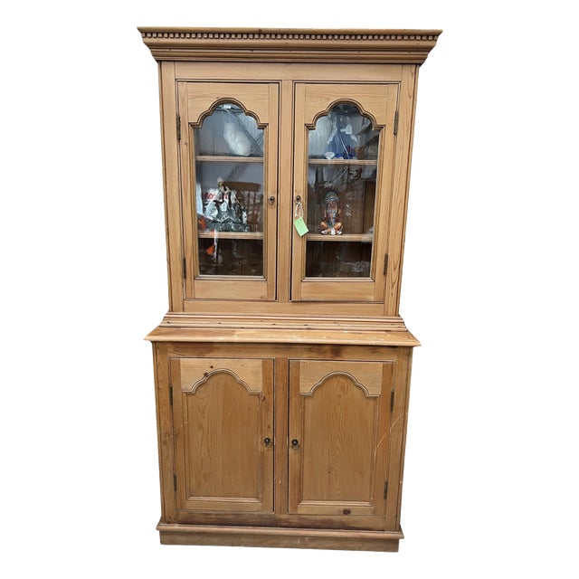 Antique Pine Display Cabinet, 1890s For Sale