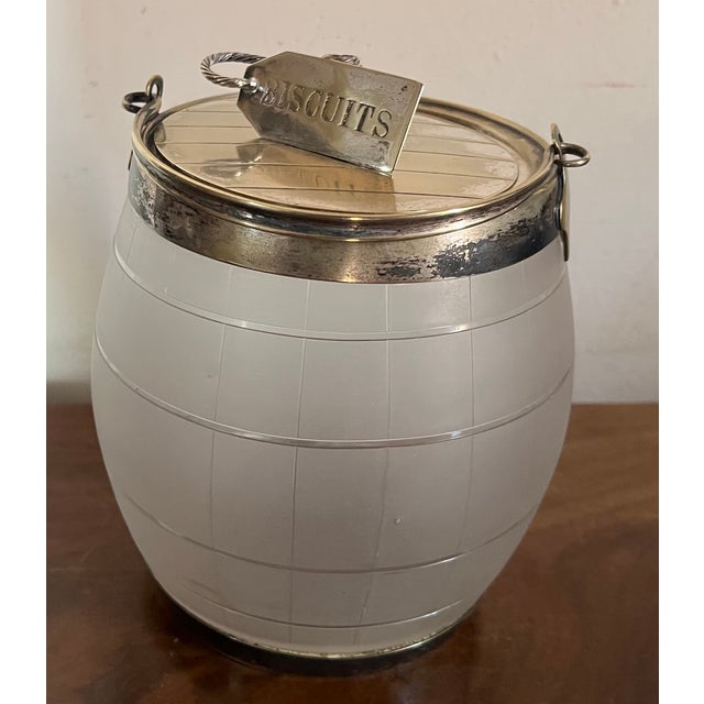 Victorian Antique 19th Century English Silverplate Biscuit Barrel For Sale - Image 3 of 18