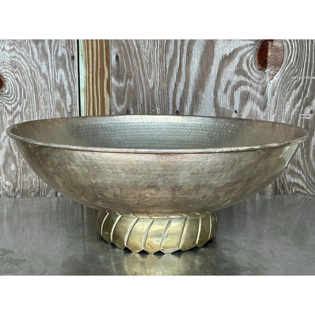 Vintage Boho Hammered Silverplate Bowl For Sale - Image 10 of 10