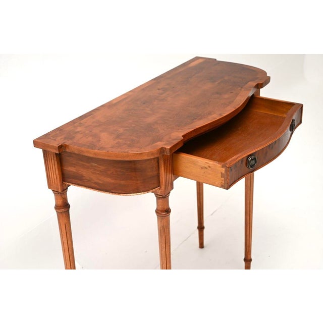 Wood Antique Regency Yew Wood Console Table, 1950 For Sale - Image 7 of 8