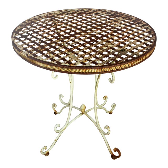 Early 20th Century Wrought Iron Bistro Table For Sale