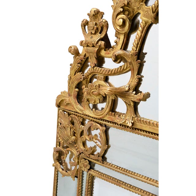 Wood 18th Century Regency French Carved Giltwood Wall Mirror For Sale - Image 7 of 12