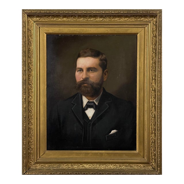 Antique Victorian British School Portrait of a Bearded Man (Framed) For Sale