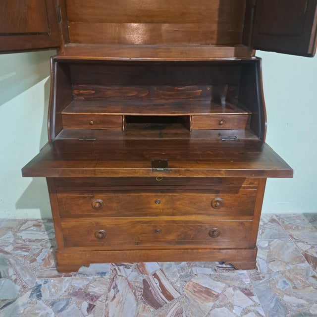 Antique Walnut Drop-Front Secretary For Sale - Image 4 of 11