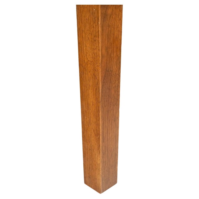 Set of 3 Square Mid Century solid walnut bases travertine tops end side occasional coffee tables MINT!.