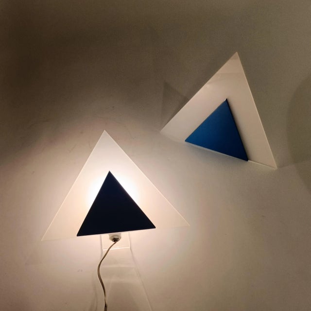Italian Geometric Sconces from Guzzini, 1970s, Set of 2 For Sale - Image 6 of 10