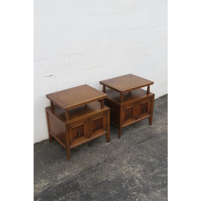 Mid 20th Century Fancher Furniture Mid 20th Century Nightstands Side End Bedside Tables a Pair, Attributed For Sale - Image 5 of 17