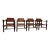 Vintage 1920s Roorkee Safari Chairs Set of 4 Brown Leather & Wood, Handmade For Sale