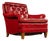 Vintage Tufted Leather Lounge Chair in Candy Apple Red For Sale