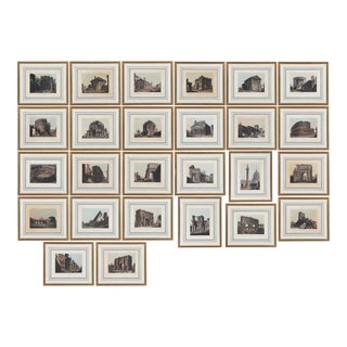 Framed Engravings Of " Views of Ancient Buildings in Rome" - 26 Pieces For Sale