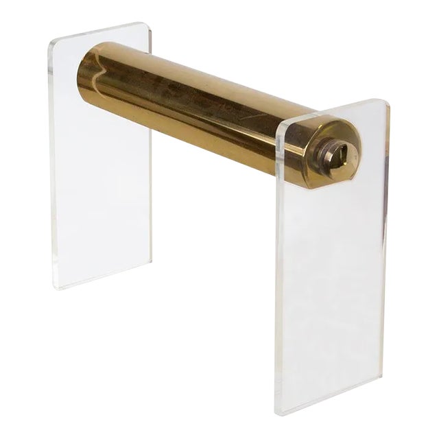 Desk Lamp by Laurel in Brass and Lucite For Sale