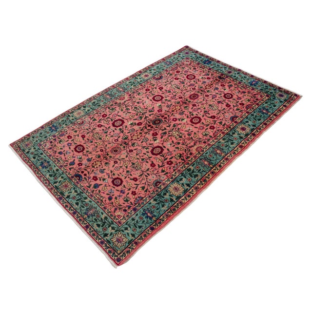 1950s Vintage Turkish Rug Hand Knotted Area Rug - 3′9″ × 5′5″ For Sale - Image 6 of 11
