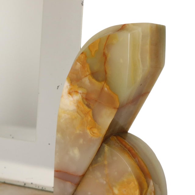Large Art Deco Onyx Marble Photo Picture Frame with Mirrored Border, 1930s For Sale - Image 12 of 18