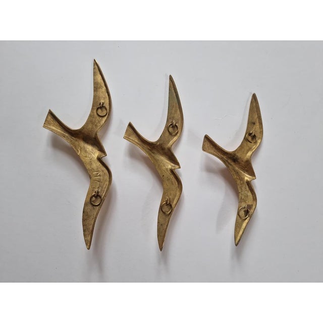 Brass Wall Decor Sculptures of Seagulls, Austria, 1963, Set of 3 For Sale - Image 14 of 16