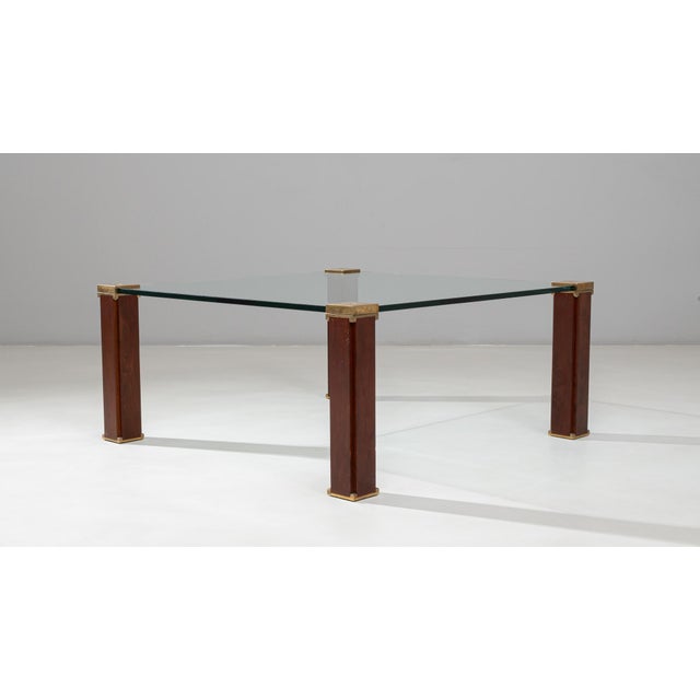 1970s Dutch T66 Glass & Brass Coffee Table By Peter Ghyczy For Sale - Image 4 of 18