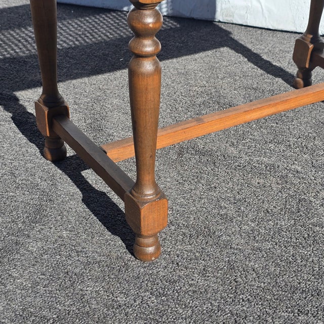 Vintage French Country Brown Cane PIano Bench Stool For Sale - Image 12 of 14