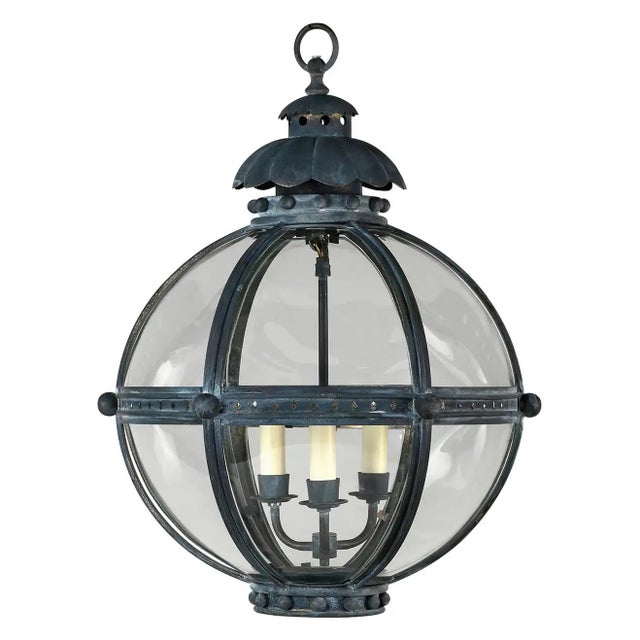 Not Yet Made - Made To Order Globe Lantern in Zinc Finish - Small For Sale - Image 5 of 5