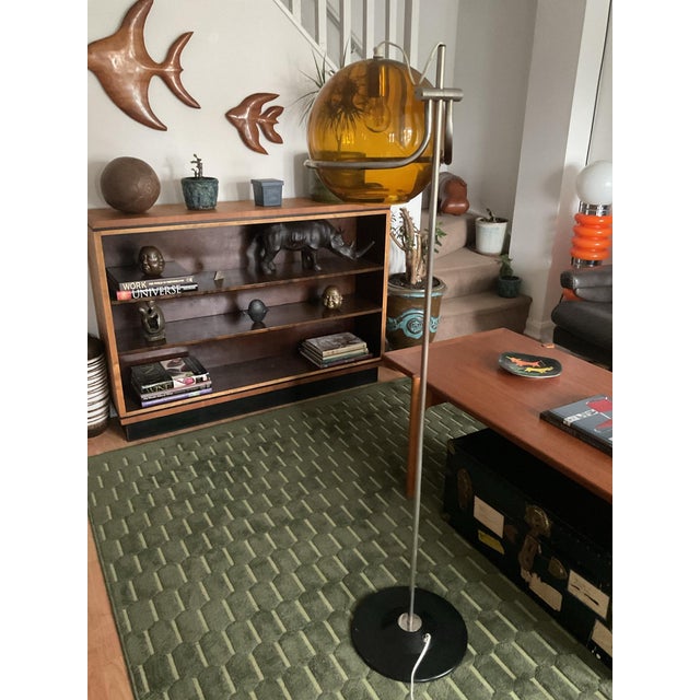 Bauhaus Smoked Glass Floor Lamp by Házi Tibor, Hungary, 1973 For Sale - Image 3 of 15