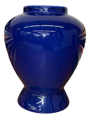 Glossy Deep Cobalt Blue Vase with Rounded Baluster Form