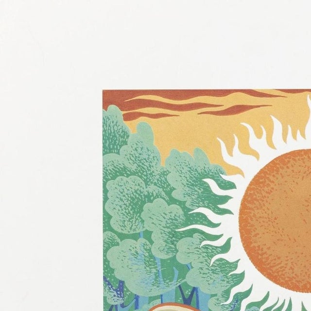 Screen printing - Carlos Calvet - 1987 - First day of issue stamp. Reproduction of the original design by Carlos Calvet;...
